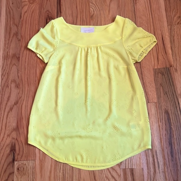 Anthropologie Vanessa Virginia Fieldbloom Peasant Blouse Yellow; Size 4 - Picture 2 of 8